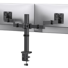 ErGear Dual Monitor Stand for 17-32 inch, Dual Monitor Mount with Adjustable Tilt, Swivel, Rotation, Tiered Arms for Extra Height, Supports 22 lbs per Arm