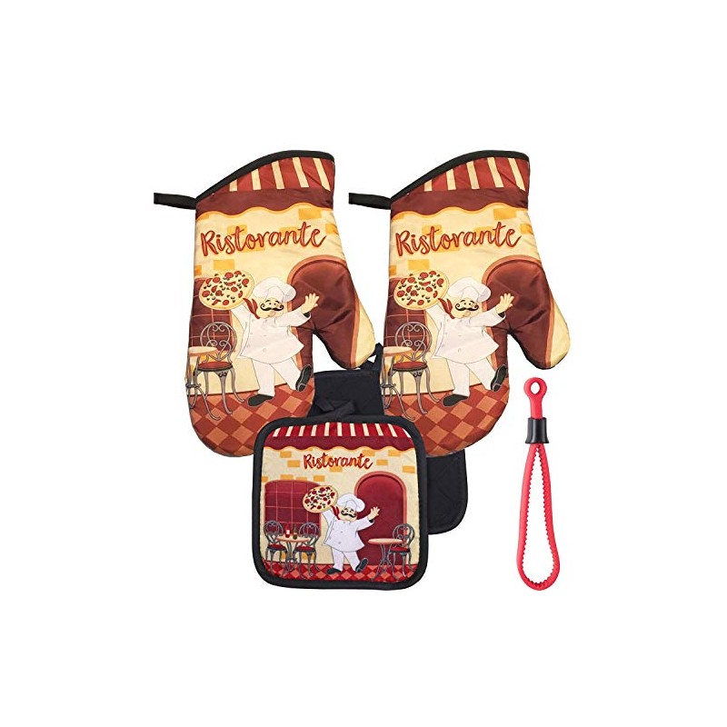 Ristorante Restaurant Happy Fun Chef Kitchen Oven Mitt Pot Holder