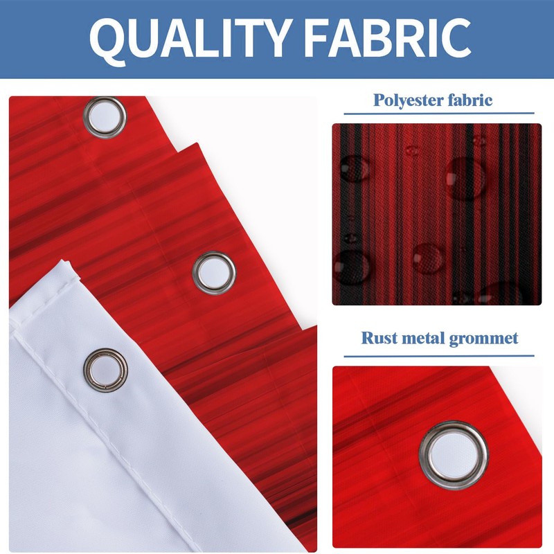 AAtter 4 Piece Red and Black Shower Curtain Set Get