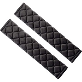 Amazleer Pack of 2 Universal Car Seat Belt Pads, Soft Comfort Cushions for Seat Belts, Universal Shoulder Flaps for Cars, More Comfort when Travel, Black (Black, One Size)