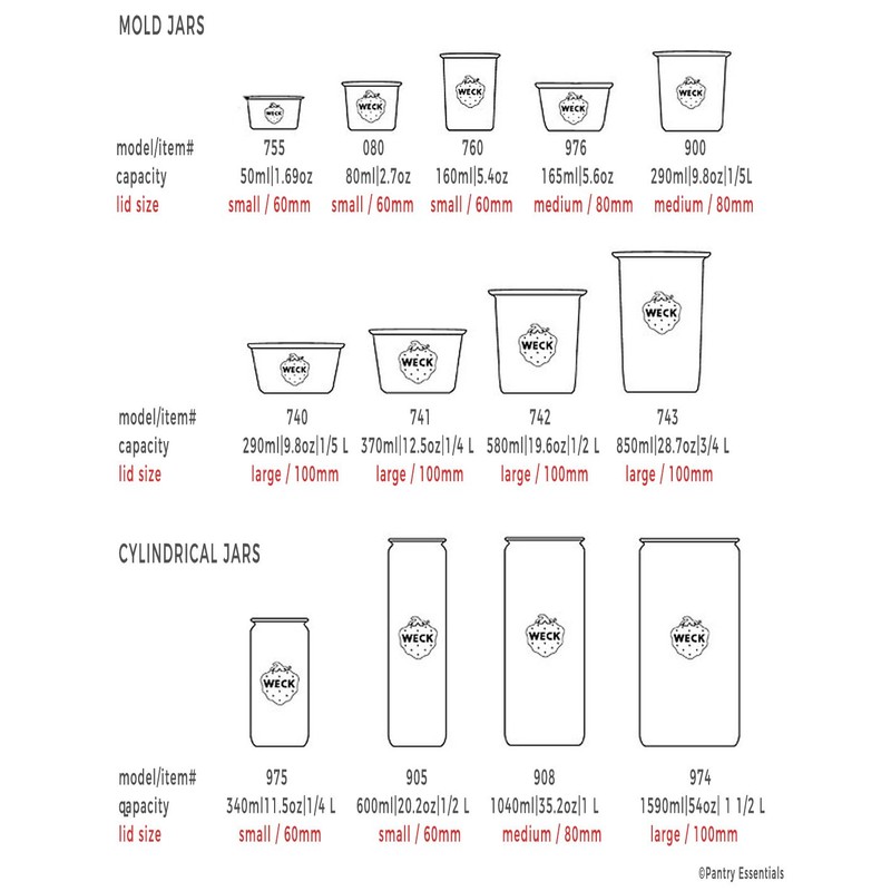 Weck Jar Keep Fresh Plastic Lids, 6 PACK, Medium -80