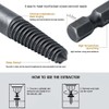 Shallho 5 Pieces 1/4 Quick Change HSS Damaged Screw Extractor