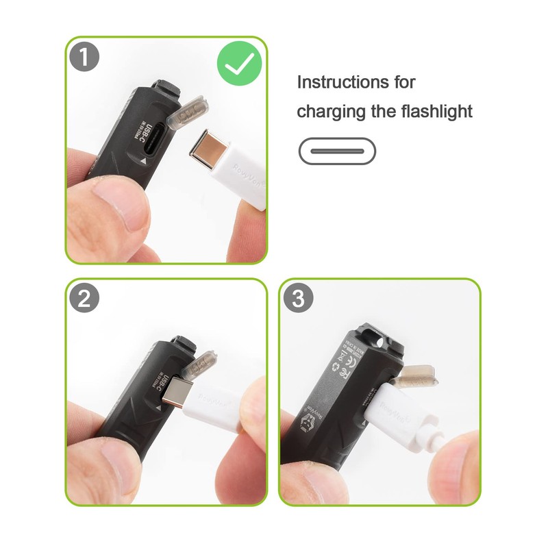 RovyVon Aurora A1-G4 Keychain Flashlight 5000K,USB C Rechargeable, Max 420