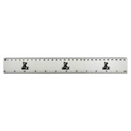 Azeeda 'Scruffy Teddy Tea Time' 30cm (12 Inch) White Plastic Ruler (RL00102000)