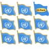 24/Pcs United Nations Flag Lapel Pins Bulk - Metal UN