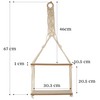GEEZY 2 Tier Hanging Floating Macrame Rope Shelf Wooden Storage