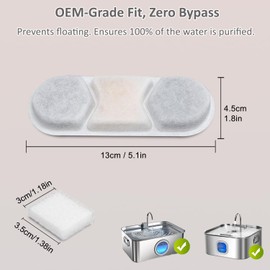 Dog Water Fountain Filters Fit for WF120/WF160/DYSJ01 Pet Water Fountain