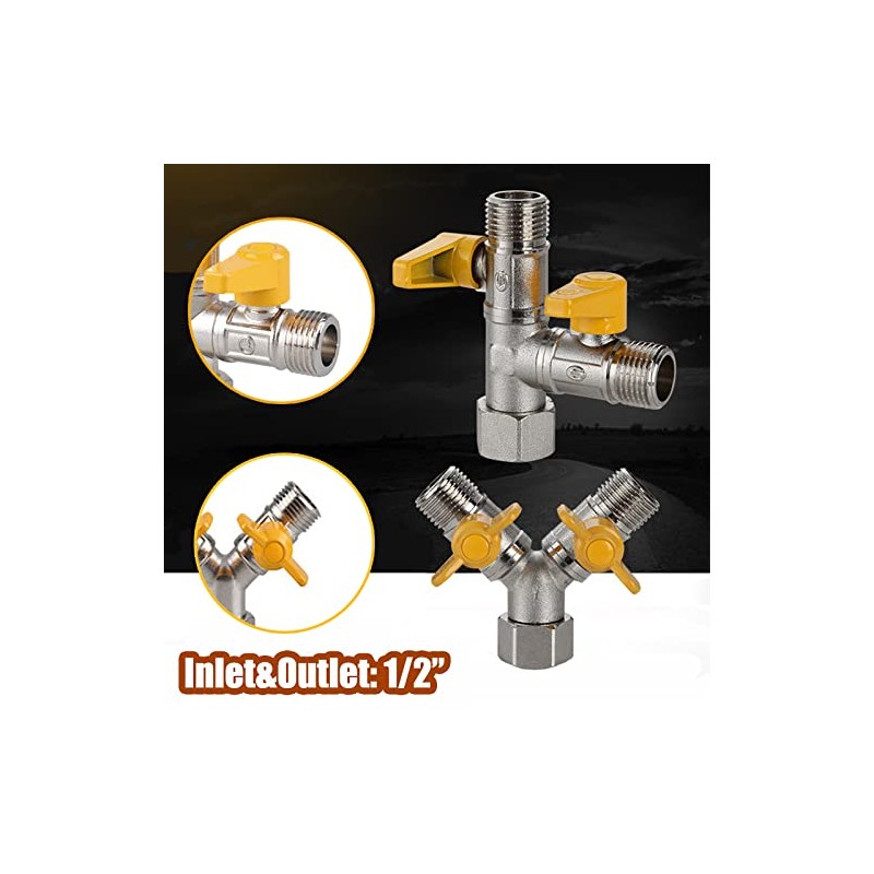 Garden Hose Splitter 2 Way, Heavy Duty Solid Brass Hose