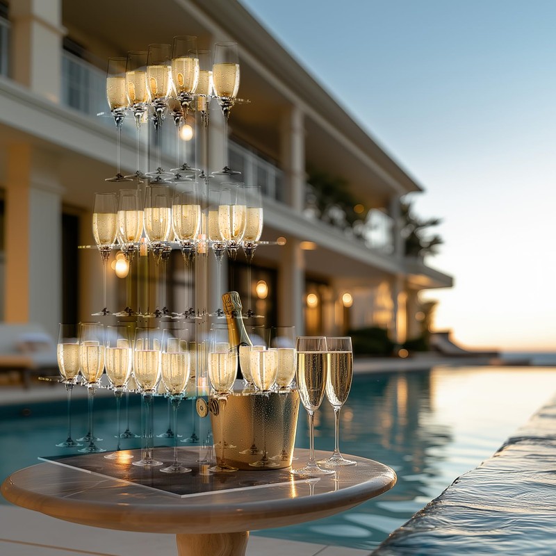 Champagne Display Holder Stand for Party With 32 Slots, 3