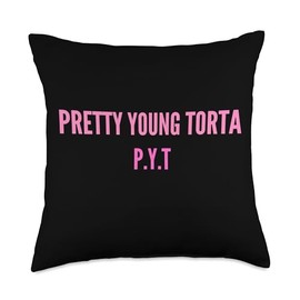 Pretty young torta cool funny Mexican humor novelty graphic Throw Pillow