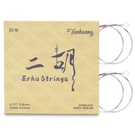 TUNHUANG Professional Erhu Strings 2 Sets – Inner 0.44mm & Outer 0.26mm – Durable Wire & Nylon Chinese Instrument Replacement Strings for Practice or Performance