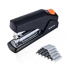 M&G Effortless Stapler with 1000 Staples for Desk, 25 Sheets Capacity Heavy Duty Desktop Staplers, Jam Free, Easy to Load, Ergonomic One Finger Touch Stapler for Office School Supplies (Black)