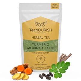 TeaNOURISH Turmeric Moringa Latte | Blend of Indian Superfoods Turmeric, Moringa, Licorice & Black Pepper | Supports Immunity | 100% NATURAL INGREDIENTS - 3.53oz/100g