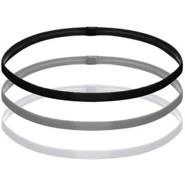 Chstarina Pack of 3 Sports Headbands, Elastic Hair Bands, Non-Slip Headbands for Men and Women, Non-Slip Thin Sports Sweatbands for Running, Yoga, Jogging (Black, Grey, White)