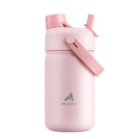 POWCAN - Botella de agua aislada de 12 onzas para la escuela: tapa 2 en 1, a prueba de fugas, sin BPA, mantiene frío 24 horas, taza de acero inoxidable aislada para viajes, camping, regalo para niñas