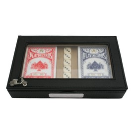 Gamekeepers Cottage gifts Italian Scooter Scooter Playing Cards and 5 Dice in Black PU Case Poker Gift With Free Engraving 384 BL