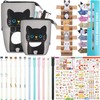 Zonon 417 Pcs Cute Cat Stationery Set Cat Telescopic Pencil