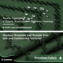 Dynamene Dynamene Stall Fabric Shower Curtain, 54x78 Inch Boho Tufted Chevron Striped Shower Curtains for Bathroom, Minimalist Heavy Duty Cloth Shower Curtain Set with 10 Hooks, Machine Washable, Dark Green