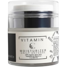 Vitamina C humectante – Crema orgánica diaria antiarrugas antiedad con aloe y caléndula, 2 onzas