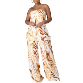 LightlyKiss Women's 2025 Casual Sexy Off Shoulder Jumpsuit Fashion Wide Leg Romper Belt pocket