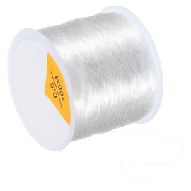 PATIKIL 109 Yard Stretchy Bracelet String, 0.5mm Round Elastic String Stretch Crystal String Bead Cord for Bracelets Beading Jewelry Making, White