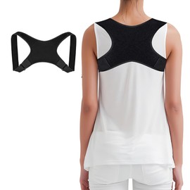 WXSHUOYU Back Straightener, Posture Corrector Back Men Women, Back Support Belt, Adjustable, Breathable, Posture Corrector Back Women, Prevention of Pain, Back Support (Black25051501)