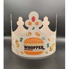 Burger King Crown Million Dollar Whopper Paper Hat Shipped in a Box from usa
