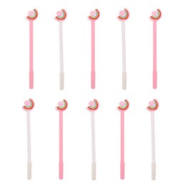 Creative Cartoon Gel Pen Novelty Cute Rainbow Shape Ballpoint Pen 0.5mm Black Ink Needle Pens for Kids Teen Girls Set of 10-2 Colors
