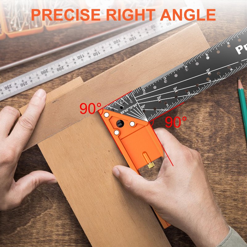 12” Woodworking Square Ruler - Preciva Right Angle Ruler Carpenter