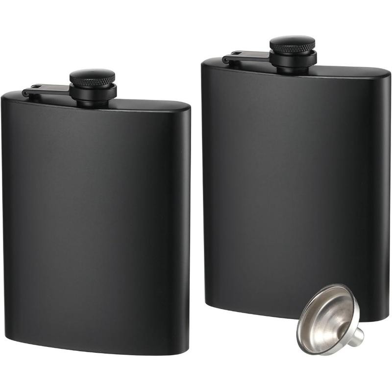 2 Pack Hip Flasks for Liquor, 8 Oz & 12