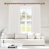 TKZTKZ Wood Curtain Rods for Windows 32 to 45:Boho Wooden