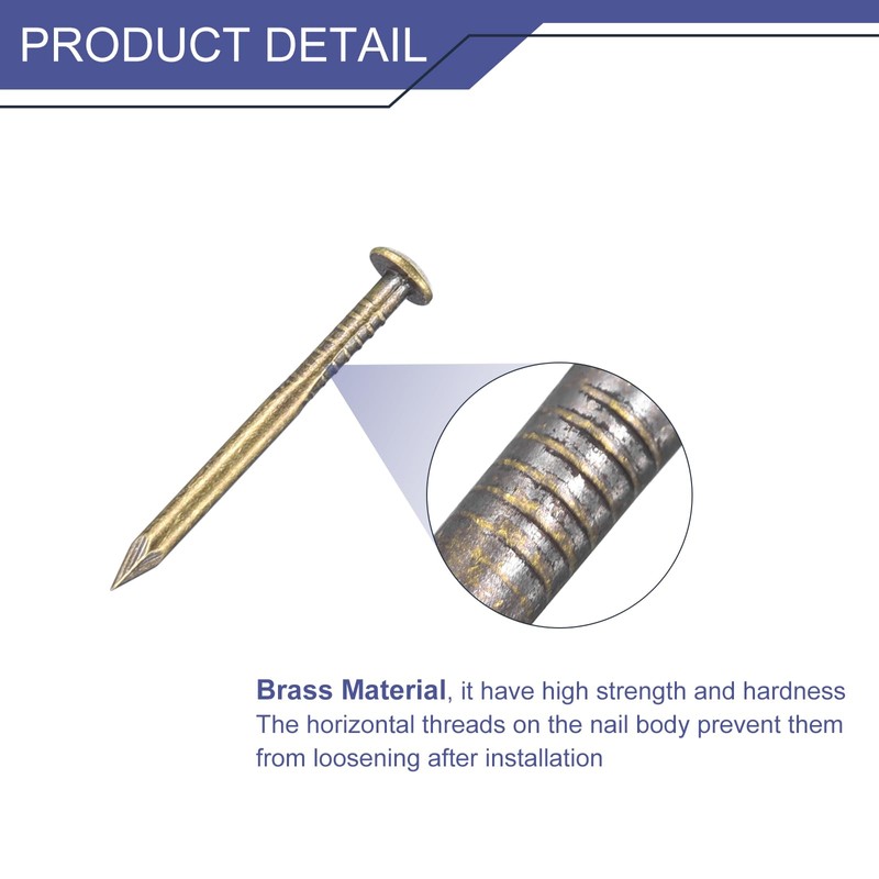 sourcing map 160 Pcs Small Tiny Nails 1.2mmx15mm(DXL) Tiny Brass