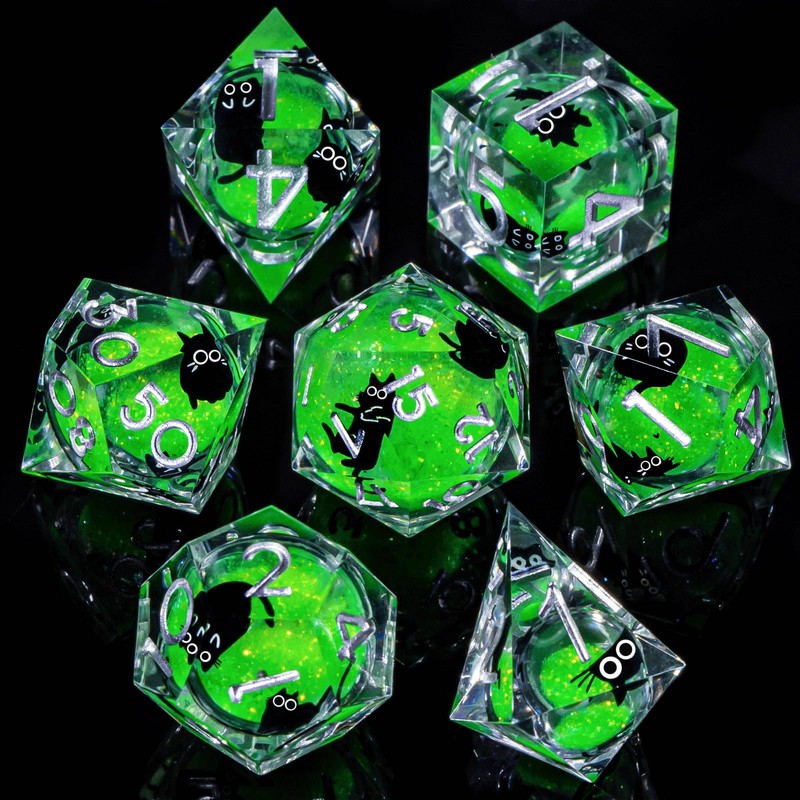 Roycevon Resin DND Dice Set with Gift Box, 7Pcs Liquid
