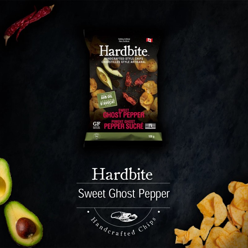 Hardbite Sweet Ghost Pepper baked in Avocado Oil Chips, 128g/4.5