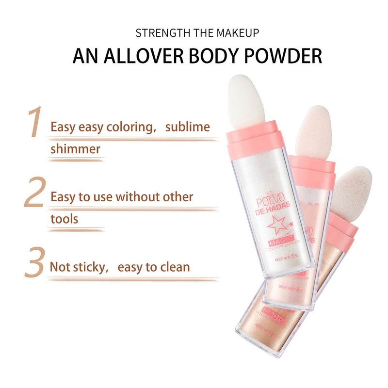 Highlight Powder Stick Puff, Small Glittering 9G Light Texture Plastic