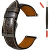 Gomvadr Quick Release Leather Watch Band,Vintage Oil-tanned Pull-up Leather Strap