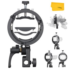 Godox S3 Speedlight Bracket, S-Type Bracket Updated Version Bowens Mount Holder Accessories Compatible with V1 V1Pro V100 AD300Pro AD200Pro II AD200 Pro AD100Pro V860III TT350 Support ±90° Angle
