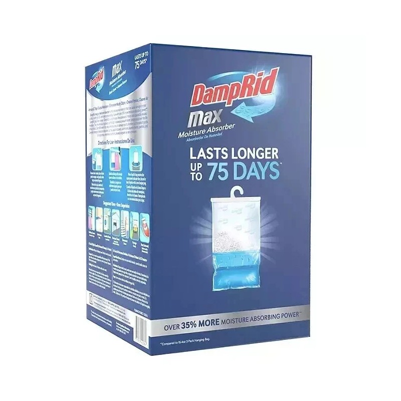 DampRid Max Moisture Absorber Fresh Scent Hanging Bag 4 pk-1lb.