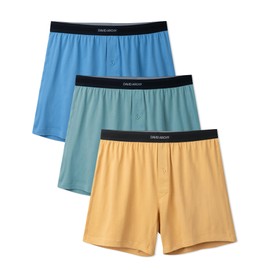 DAVID ARCHY Combed Cotton Boxers for Men Soft Underwear Mens Boxers Knit Boxer Shorts for Men Pack