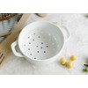 Fyuan Ceramic Porcelain Colander Kitchen Strainer Bowl for Vegetable Fruit