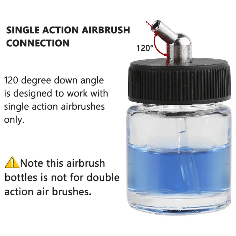 Langlengtec 10pcs 18cc Glass Airbrush Bottles Kit with Adapter Caps