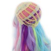 Lurrose Wig Long Wavy Rainbow Colours Curly Wig for Festivals