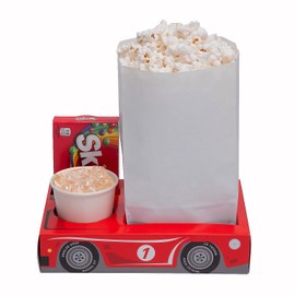 Fun Expess 9 1/2" x 6" Race Car Red & Black Cardstock Snack Trays - 12 Pieces