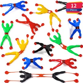 Blulu Fenster Crawler Männer, Mehrfarbig Klebrige Wand Kletterer Rolling Männer Neuheit Dehnbar Klebrige Spielzeug für Party Favor (12 Stücke)