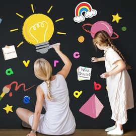 LYZZXI Magnetic Chalkboard Contact Paper for Wall, 48" X 36" Adhesive Blackboard Sticker, Chalk Board Magnet Wall for Kids Playroom Classrooms, Includes Dust-Free Chalks & Wipe Cloth & Magnet