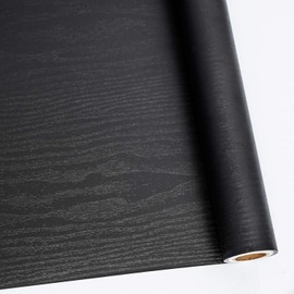 Abyssaly Peel and Stick Wallpaper Black Wood Contact Paper Decorative Self-Adhesive Film for Surfaces Easy to Clean Thickening Upgrade Increase Stomata and Reduces Bubble Generation 11.8 in X 78.7 in