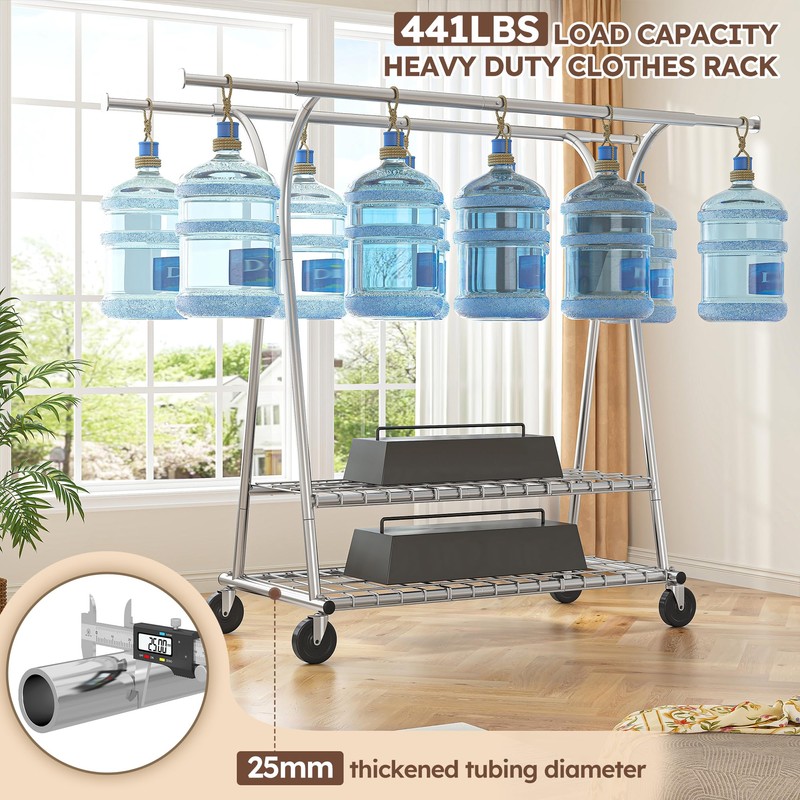 Raybee 78" W Clothes Rack Loads 441 LBS, Clothing Racks