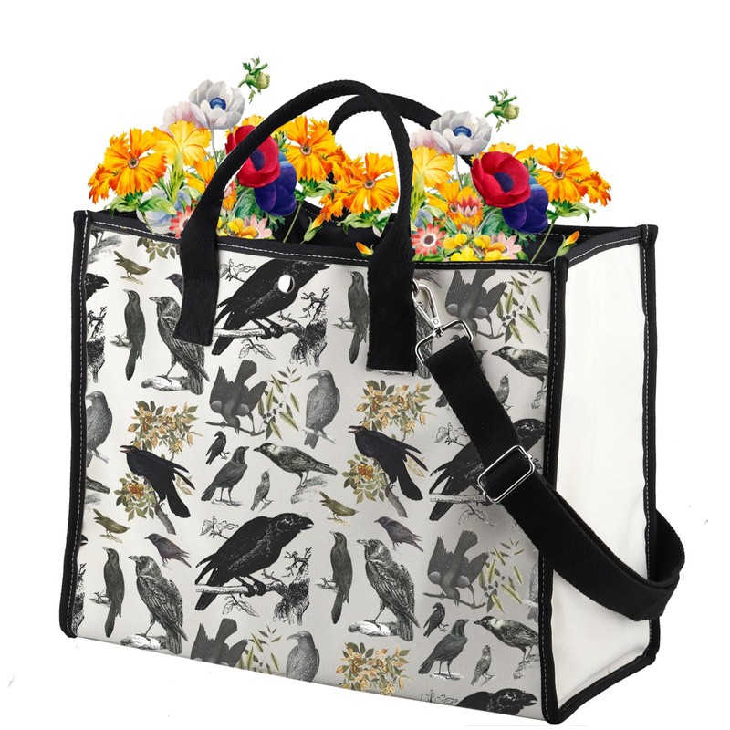 PWHAOO Black Bird and Raven Tote Bag - Wild Bird