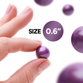 Shimmer Gumballs - Grape Bubble Gum for Kids - Pearl Purple Candy 3.5 oz Chewing Gum - Nostalgic Valentines Candy for Party Favors, Easter Basket, Pinata & Sweet Treats, 16mm (0.62 inch)