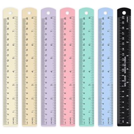 BAYTORY 7 Pcs Aluminum Rulers, Bulk Multicolor Ruler, 20cm & 8inch Metal Ruler for Students and Teachers (8inch & 20cm)